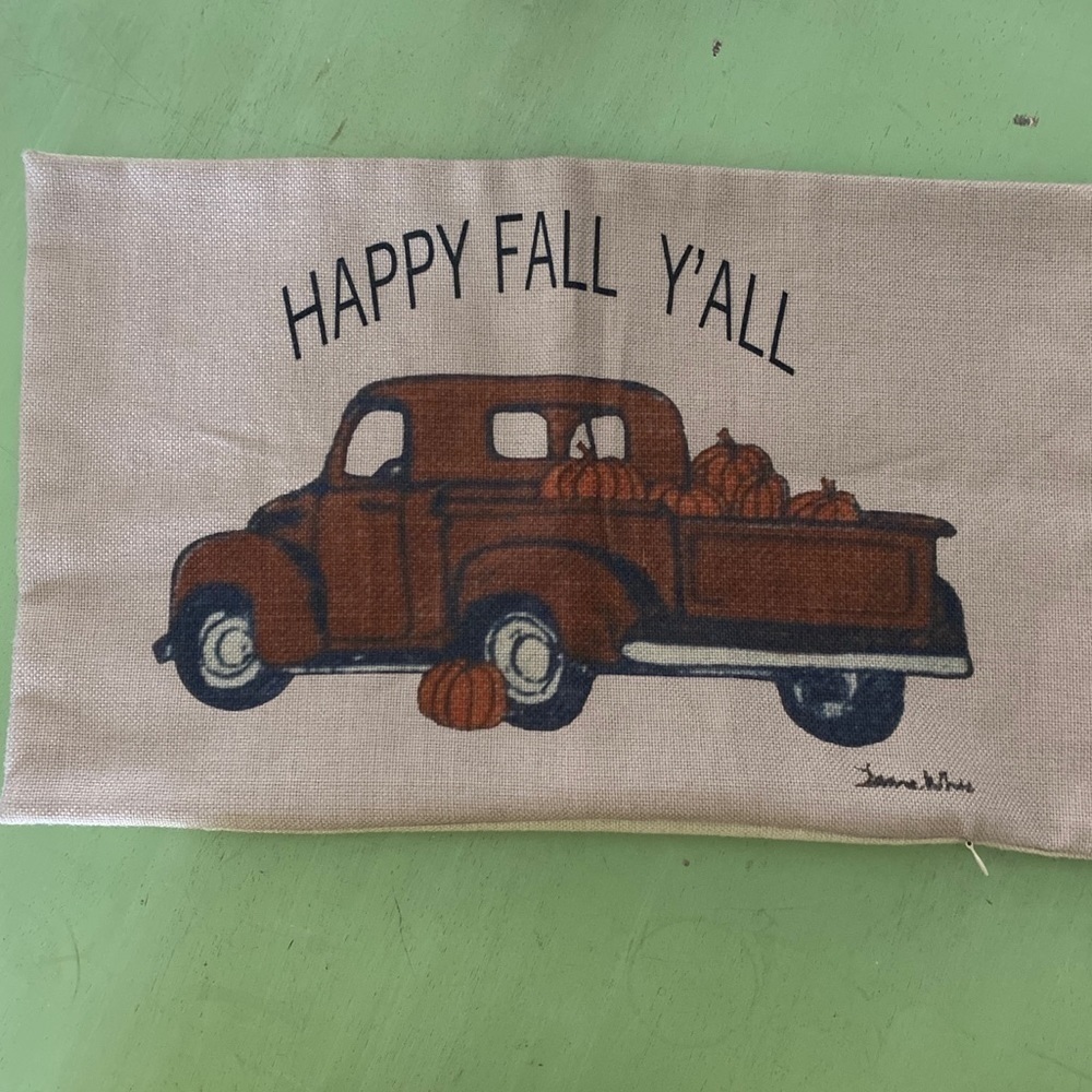 Autumn Fall Truck Pumpkin pillow case​​